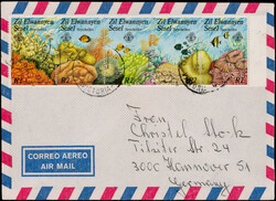 Korallenformation 1986 kpl. im 5er.-Streifen auf Lupo.-Brief nach ...