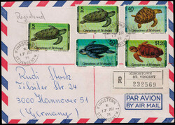 Schildkröten 1978 kpl. sowie weiterer 5C. Wert auf Reco.-Lupo.-Brief ...