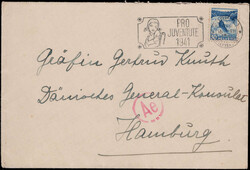 30 C. Freim. 1936 als EF. auf Zensur-Auslands-Konsularpost  "ZÜRICH ...