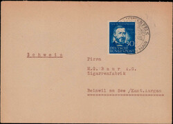 30 Pf. Reis als EF. auf portogerechtem Auslandsbrief  "LICHTENFELS" ...