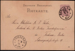 Berlin  W-1000,  5 Pf. GA  "BERLIN SW 29" 1886 an den Vorstand des ...