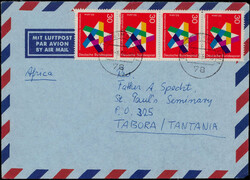 30 Pf. IAO (4) als MEF. auf Lupo.-Auslandsbrief  "FREIBURG" 1969 nach ...