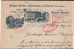 Baden-Baden  W-7570,   herrlich illustrierte, gefaltete, gelochte ...