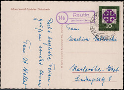 Reutin über Oberndorf (Neckar)  W-7297,  violetter Landpost R2 klar ...