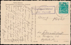 Kleingießhübel (Kr. Pirna)  O-8321,  violetter Landpost R2 klar auf ...