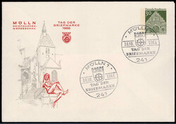214020: Journée du timbre, histoire postale, Allemagne après 1945