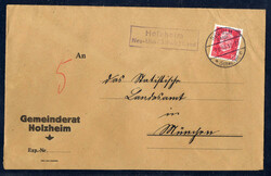 Holzheim Neu-Ulm (Schwb) Land  W-7910,  violetter Landpost R2 klar ...