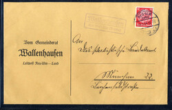 Wallenhausen über Neu-Ulm (Donau)  W-7910,  violetter Landpost R2 ...