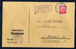 Steinheim über Neu-Ulm (Donau)  W-7910,  violetter Landpost R2 klar ...