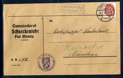 Schneckenlohe Lichtenfels Land  W-8620,  violetter Landpost R2 klar ...