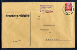 Mistelfeld über Lichtenfels  W-8620,  schwarzer Landpost R2 klar auf ...