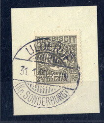 "ULDERUP (Kr. SONDERBURG)",  Stegstempel klar auf Bfstk. 7 1/2 Pf.  ...