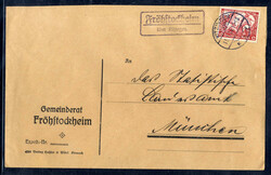 Fröhstockheim über Kitzingen  W-8710,  violetter Landpost R2 klar ...