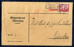 Marzling über Freising  W-8050,  Landpost R2 klar auf Bedarfsbrief ...