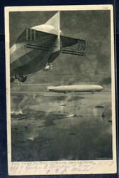 Deutsche Luftschiffe über der Themse 1916  I-II  (kl. Eckbug oben ...