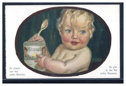 Herrliche Werbekarte  "BIOMALZ", sign. Rosner um 1920 beschrieben  ...