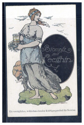 Herrliche Werbekarte  "BIOMALZ MIT LECITIN", sign. O. Räder um 1920  ...
