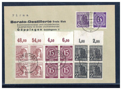 60 Pf. und 2 Pf. Arbeiter sowie 15 Pf. Ziffern je im 4er.-Block-POR ...