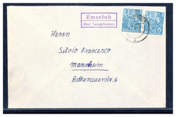 Emseloh über Sangerhausen  O-4700,  violetter Landpost R2 klar auf ...