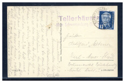 Tellerhäuser über Schwarzenburg  O-9430,  violetter Landpost R2 auf ...