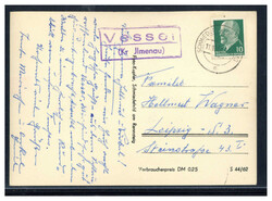 Vesser (Kr Ilmenau)  O-6300,  violetter Landpost R2 klar auf ...