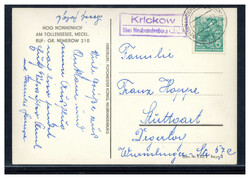 Krickow über Neubrandenburg  O-2000,  violetter Landpost R2 klar auf ...