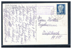 Blauenthal über Aue (Sachs)  O-9400,  violetter Landpost R2 klar auf ...