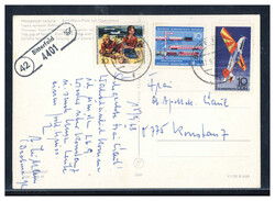 Bitterfeld 42  O-4401,  violetter Landpost R2 klar auf Postkarte 1968 ...
