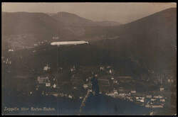 Baden-Baden  W-7570,  Zeppelin über der Stadt um 1910  I-II