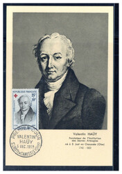 25 + 10 Fr. Rotes Kreuz 1959 auf Maxikarte