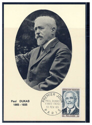 0.40 + 0.10 Fr.  100.Geburtstag P. Dukas 1965 auf Maxikarte