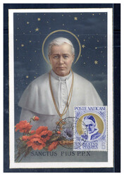 6 L. Papst Pius X. auf Maxikarte 1951