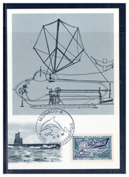 0.85 Fr.  Der Mensch unter Wasser 1962 auf Maxikarte