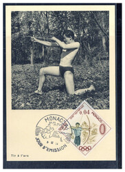 0.04 Fr.  Bogenschütze 1964 auf Maxikarte