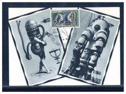 0.45 Fr.  Der Mensch unter Wasser 1962 auf Maxikarte