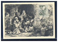5+3 C.  350. Geburtstag Rembrandt 1956 auf Maxikarte