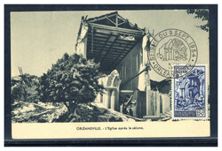 15+5 Fr.  Erdbeben von Orleonsville 1954 auf Maxikarte