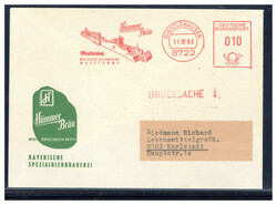 Dingolshausen  W-8722,  10 Pf. AFS  "HÜMMER BRÄU" auf illustrierter ...
