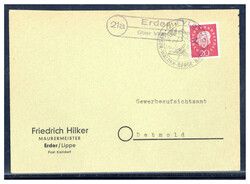 Erder über Vlotho  W-4973,  Landpost R2 klar auf Couvert 1960, ...