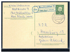 Bruchmühlen 2 über Bünde (Westf)  W-4980,  blauer Landpost R2 ...