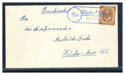 Klein-Aschen über Herford  W-4900,  blauer Landpost R2 mit PLZ 21a ...