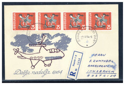 25 D. Woche des Kindes 1964 (4) als MEF. auf Reco.-Auslandsbrief  ...