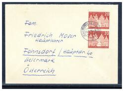 20 Pf. Lüneburg (2) als MEF. auf portogerechtem Auslandsbrief 1956 ...