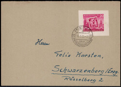 20 Pf. Einzelwert aus Bl.10 als EF. auf portogerechtem Fernbrief  ...