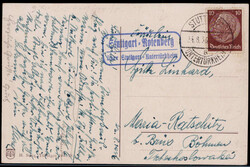 Stuttgart  W-7000,  violetter Landpost R2  "STUTTGART=ROTENBERG ÜBER ...