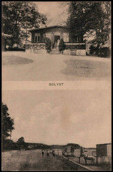 Solyst,  Kiosk, Strandpartie 1917 per Bahnpost befördert  I-II