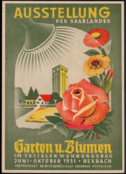 Bexbach W-6652,  Ausstellungskarte  "Garten u. Blumen im Sozialen ...