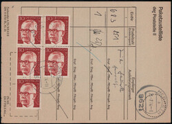 30 Pf. Heinemann (5) auf Paketzustelliste der Poststelle II  ...