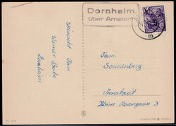 Dornheim über Arnstadt  O-5211,  Landpost R2 klar auf Postkarte 1955 ...