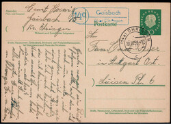 Gaisbach über Öhringen  W-7110,  blauer Landpost R2 klar auf 10 Pf. ...